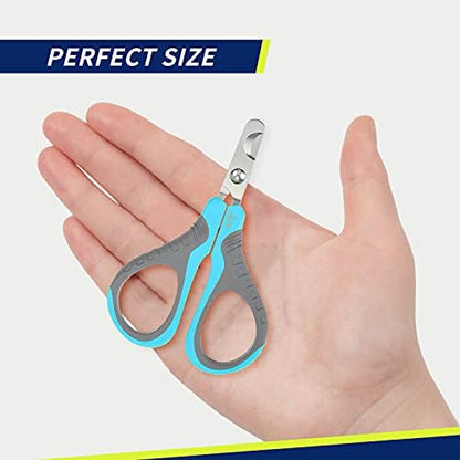 WePet Pet Nail Clippers U07.1, Professional Claw Trimmer, Bended Scissor Special for Cats, Kittens, Dogs, Puppies, Small Animals, Grey/Maya Blue - Image 2