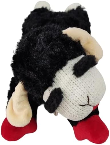 Multipet X-Small Mini Lamb Chop Black 6" | Small Lamb Chop Dog Toy | 6 Inch Small Dog Toy Lamb Chop Squeaker Toy | Officially Licensed (Black, 6")