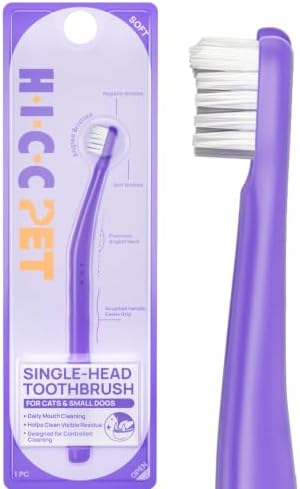 HICC PET Single-Head Toothbrush for Cats & Small Dogs, Easy Teeth Cleaning by HICCPET