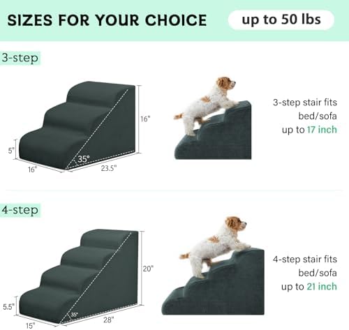 Mesa Lemon 4 Step Dog Stairs Pet Ramp for High Beds, Sofas and Cars - Image 4