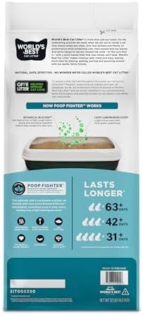World's Best Cat Litter, Poop Fighter, Urine & Poop Odor Defense, 32 lb Bag - Image 2