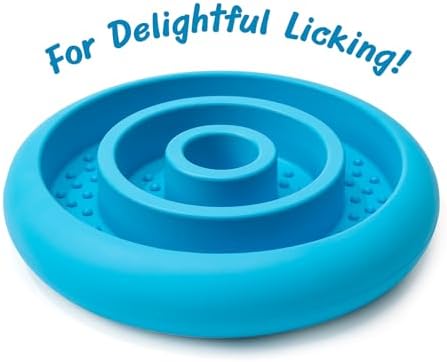 Slow Feeder Lick Mat for Dogs - Keep Them Busy - Natural Rubber Dog Frozen Treat Toys - Durable Interactive Enrichment Toys - Licking Dish for Dog De-Stressing, Blue - Image 2