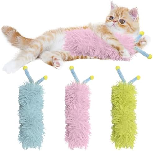 3 Pack Catnip Toys,Soft Cat Pillows Toys with Antennae, Funny cat Toy by MAIIU
