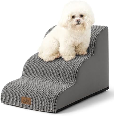 COZY KISS Dog Stair for Small Dog 15.7" H, 3 Step Pet Ramp for Couch by COZYKISS