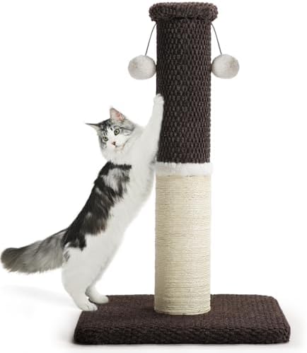 Made4Pets Tall Cat Scratching Post with Sisal & Carpet for Indoor Cats, 33" by Made4Pets