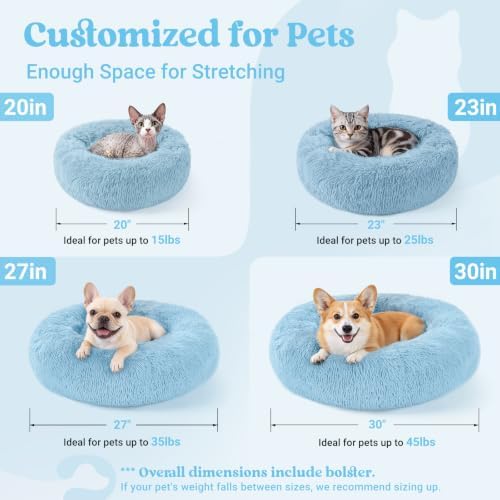 rabbitgoo Calming Cat Beds for Indoor Cats, 20 inches, Light Blue - Image 5