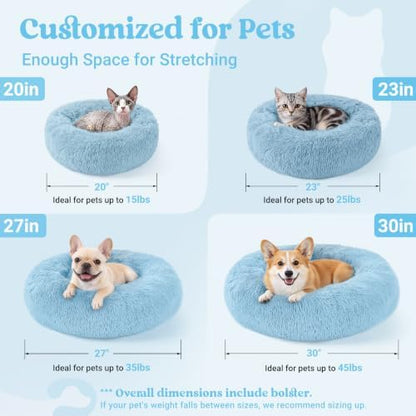 rabbitgoo Calming Cat Beds for Indoor Cats, 20 inches, Light Blue - Image 5