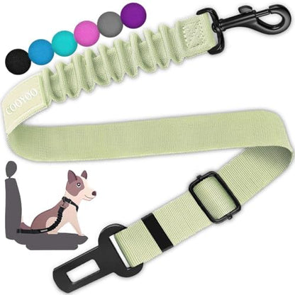 COOYOO Dog Seat Belt,Retractable Dog Car Harness Seat Belt for Car Adjustable Nylon Pet Safety Seat Belts Heavy Duty & Elastic Bungee Buffer by COOYOO