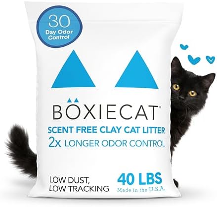 Boxie Premium Unscented Clumping Cat Litter 30 Day Odour Control 40 lb by Boxiecat