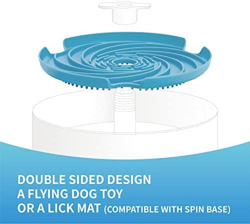 PetDreamHouse Spin Disc Dual Texture Dog Lick Mat, Slow Feeder & Frisbee Dog Toy, Use Standalone or with Spin Bowl Base, for All Dogs, Blue - Image 5