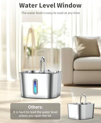 Lawfery Cat Water Fountain Stainless Steel, 74oz/2.2L Pet Fountain - Image 6