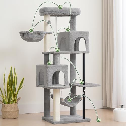 Gitelsnour Cat Tree Tower with Sturdy Steel Tube for Indoor Cats GCT014W - Image 5