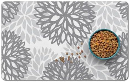 Dog Food Mat for Floors, Absorbent Pet Cat Food Bowl Mat, 17x27 in by QXWREL