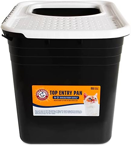 Arm & Hammer Premium Top Entry Litter Box with Filter to Clean Paws and Microban, Made in USA by ARMHAMMER