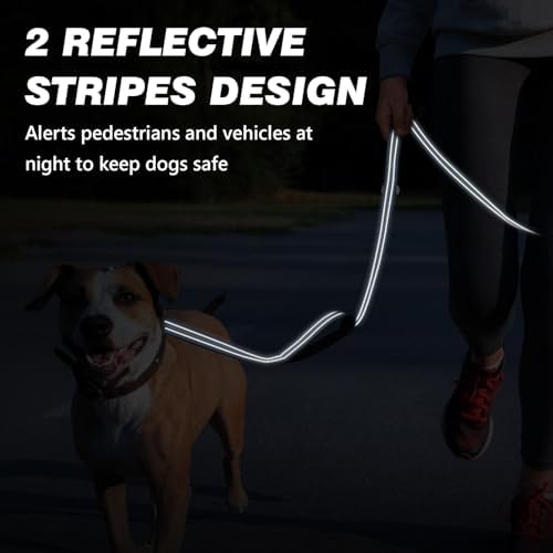 Double Handle Dog Leash with Poop Bag Holder and Car Seat Belt Buckle - Image 6