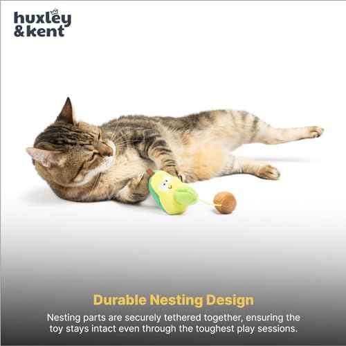 Huxley & Kent Plush Crinkle Catnip Cat Toy, Avocado, Small - Image 6