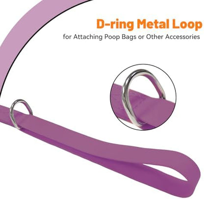 Waterproof Dog Leash, 5/6 FT Durable Odor-Proof Dog Leashes with Strong Metal Hooks Fits Small Medium or Large Dogs (Purple, 5FT - 3/4 inch Width) - Image 3