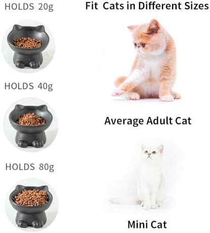 Nihow Elevated Cat Bowls,5 Inch Ceramic Raised Cat Food and Water Bowl Set - Image 3