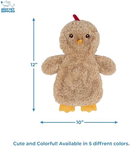 Best Pet Supplies Interactive Squeaky Dog Toy - Baby Chicken, Khaki - Image 4
