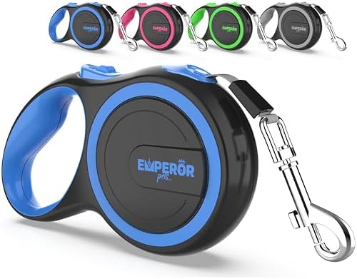 Emperor Pets Retractable Dog Leash, 26 ft, Up to 110lbs, Blue -BL26 by EmperorPets