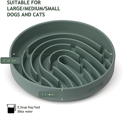 Coomazy Slow Feeder Dog Bowls, Silicone Anti Choking Puzzle Dog Food Bowl - Image 4