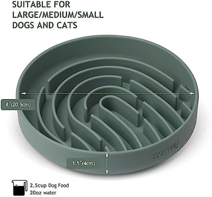 Coomazy Slow Feeder Dog Bowls, Silicone Anti Choking Puzzle Dog Food Bowl - Image 4