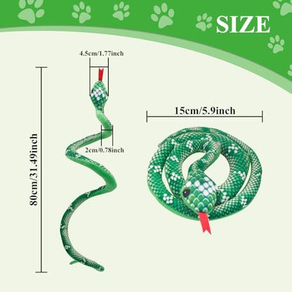 Andiker Catnip Toy, 31.5 inches Stuff Snake Interactive Snake Toy for Cats to Chew and Scrab (Orange) - Image 2