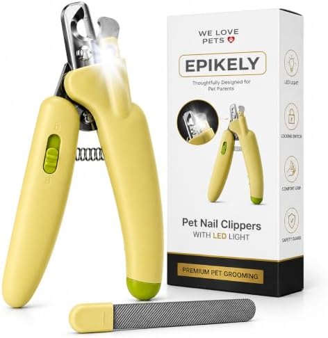 Pet Nail Clippers with LED Light – Dog & Cat Nail Trimmer with Safety Guard, Ergonomic Grip, Nail File & Nail Guard Shield – Lockable Pet Grooming Tool for Safe At-Home Nail Care by Unknown