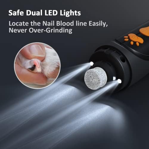YABIFE Dog Nail Trimmers and Dog Nail Clippers Kit, Whisper Quiet Electric Grinder with Light, for Small, Medium, Large Dogs, Cats Toenail Grooming, 3 Speeds - Image 4