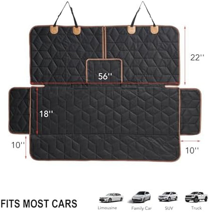 Petiza Dog Car Seat Cover for Back Seat, Heavy-Duty Non-Slip Waterproof Car Bench Protector for Pets,Compatible with Middle Armrests ，Dog Seat Cover Universal for Cars Trucks and SUVs - Image 5