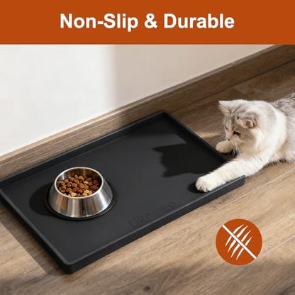 19" x 12" Extra Thick Silicone Mat Waterproof with Raised Edge, Black - Image 5