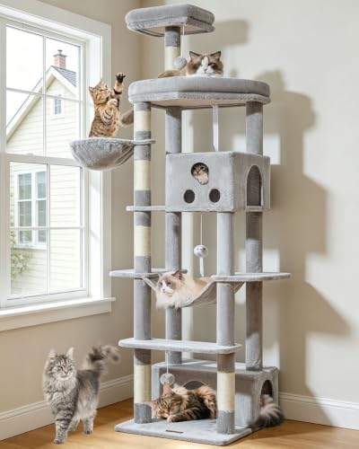 Taoqimiao 79in Cat Tree, Tall Large Cat Tower for Indoor Adult Cats S10W by Taoqimiao