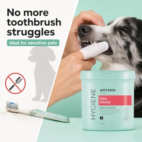 ARTERO Disposable Teeth Cleaning Wipes for Dogs and Cats - 50 Wipes - Image 4