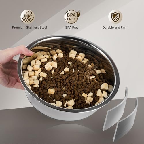 Dog Bowls Durable Non-Slip Stainless Steel Dog Bowls 2-Pack Holds 7 Cups - Image 2