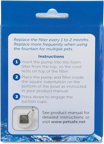 PetSafe Drinkwell Replacement Foam Filters Compatible with PetSafe Ceramic and Stainless Steel Pet Fountains, for Water Dispensers for Dog, 2 Count Pack - PAC00-13711, White (Pack of 2) - Image 5
