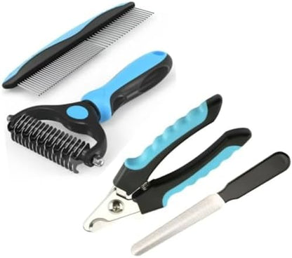 4 PCS Dog and Cat Grooming Kit Pet Hair Remover Brushes by Unknown
