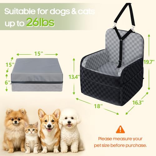 Waterproof Dog Booster Car Seat for Small Medium Dogs up to 26 lbs - Image 2