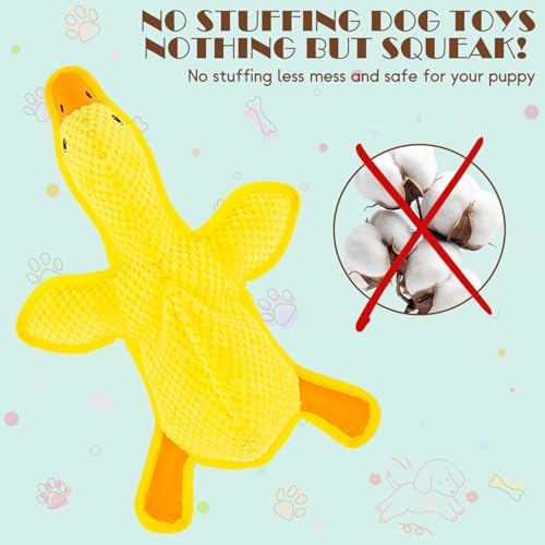 No Stuffing Dog Squeak Toys, Duck Chew Toys for Small to Large Puppies - Image 3