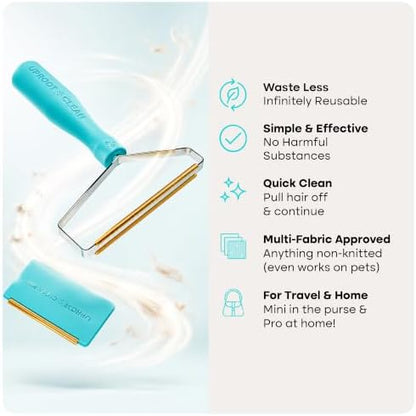Uproot Cleaner Pro Pet Hair Remover & Mini - Pet Hair Removal Tool Multi Fabric Edge & Carpet Scraper - Cat for Couch, Cat Towers, Car Detailing The Furry-Situation Survival Kit - Image 3