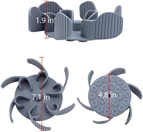 Keegud Slow Feeder Dog Bowls Insert [Octopus Suction Cups] Super Firm Slow Eating Dog Bowl [Cuttable] for Large Breed and Medium Size Dog Compatible with Regular and Elevated Dog Bowls (Flower) - Image 6