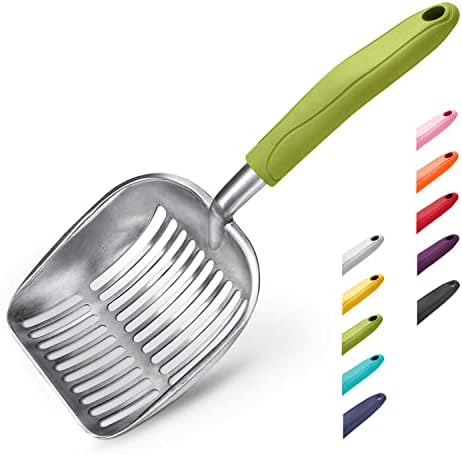 WePet Cat Litter Scoop, Aluminum Alloy Sifter, Kitty Metal Scooper, Deep Shovel, Long Handle, Poop Sifting, Kitten Pooper Lifter, Durable, Heavy Duty, for Litter Box by WePet