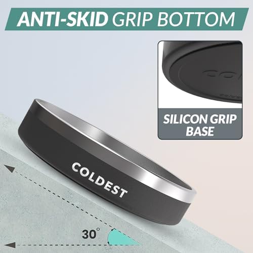 Coldest Dog Bowl - Anti Rust Metal, Non Slip, 3 Layers Insulated Stainless Steel Dog Bowls - Spill Proof & Heavy Duty - Water Bowl for Dogs, Cats & Pets, Dish Washer Safe (21 oz, Stealth Black) - Image 2