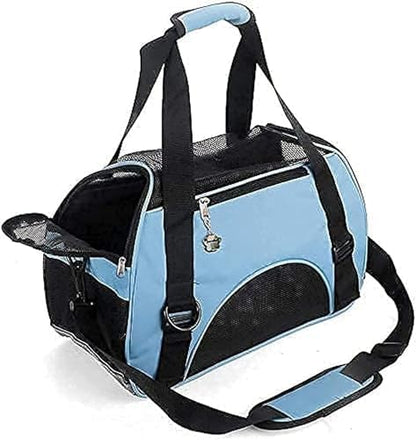 ZaneSun Cat Carrier,Soft-Sided Pet Travel Carrier for Cats,Dogs Puppy Comfort Portable Foldable Pet Bag Airline Approved (Small Blue) by ZaneSun