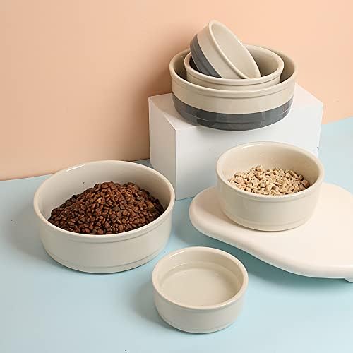 Sweejar Ceramic Dog Bowls, Dog Food Dish for Small Dogs and Cat, Heavy Duty Porcelain Pet Bowl for Canned Food and Water 17 Fl Oz（White） - Image 4
