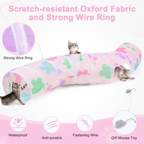 Glittme S-Shape Cat Tunnel, Foldable Cat Tunnels for Indoor Cats - Image 6