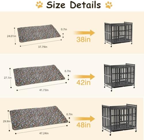 Washable Dog Bed Mat, Upgraded Non-Slip Durable Dog Bed, Soft and Comfortable, Machine Washable Luxury Kennel Pad, Paw Pattern Design Kennel Beds Mats for Large Medium Small Pets, 27.6" x 21.7" - Image 5