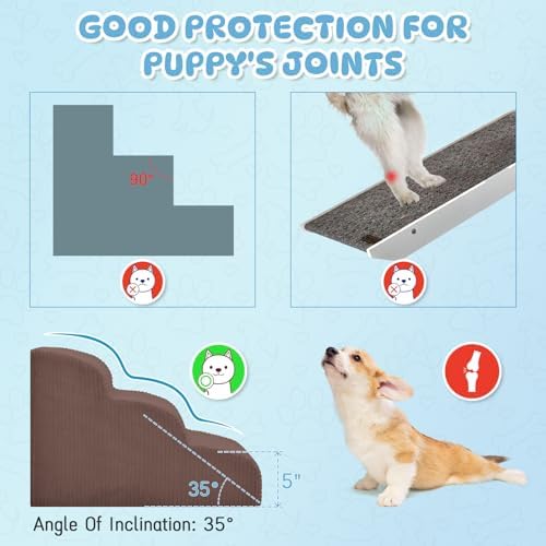 Mesa Lemon 3 Step Dog Stairs Pet Ramp for High Beds, Sofas and Cars - Image 4