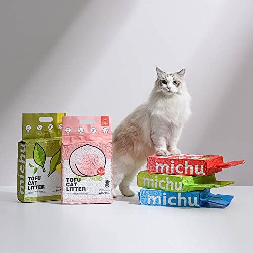 Michu Tofu Cat Litter Natural Clumping Tofu Cat Litter 5.5lb/88oz 5 Scents (Peach + Mixed, 2 Pack) - Image 5