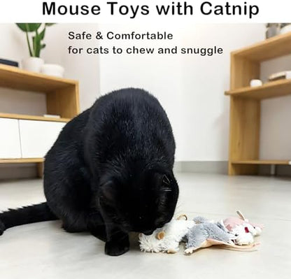 Catnip Mouse Toys for Cats, 3Pcs Interactive Plush Mice Cat Toys for Indoor - Image 3