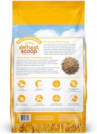 sWheat Scoop Natural Wheat & Corn Cat Litter, Easy Maintenance, Absorbs on Contact with Plant-Based Odor Control, 14 Pound Bag - Image 2
